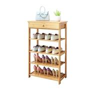 NTIYOU Étagères à Chaussures Étagère à Chaussures à 4 Niveaux avec Un tiroir, étagères de Rangement, Supports Plats autoportants, étagère multifonctionnelle Porte d'entrée