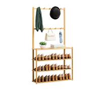 NTIYOU Étagères à Chaussures Étagère à Chaussures à 4 Niveaux, Organisateur de Chaussures avec Crochet, étagère de Rangement, présentoir Polyvalent for Plantes, étagère à Chaussures Porte d'entrée