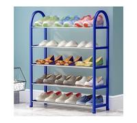 NTIYOU Étagères à Chaussures Étagère à Chaussures à 5 Niveaux for Placard, entrée, Tuyau en Acier Robuste, Organisateur de Rangement, étagère à Chaussures de Grande capacité Porte d'entrée(Blue)