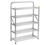 NTIYOU Étagères à Chaussures Étagère à Chaussures autoportante à 5 Niveaux, Organisateur de Chaussures Pliable Portable, étagère à Chaussures Robuste en Acier Inoxydable for Placard Porte d'entrée
