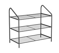 NTIYOU Étagères à Chaussures Étagère à Chaussures en Fer forgé, Organisateur de Chaussures, Style Moderne, Facile à Assembler, étagère de Rangement for Chaussures Porte d'entrée(Black,50x26x45 cm)