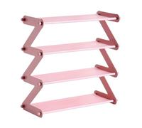 NTIYOU Étagères à Chaussures Étagère à Chaussures en Forme de Z, Assemblage de tuyaux en Acier, Moderne et créatif, étagère à Chaussures Porte d'entrée(Pink)