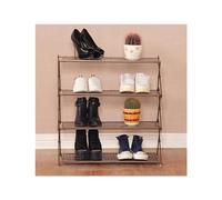 NTIYOU Étagères à Chaussures Étagère à Chaussures Pliante en Fer, étagère de Rangement créative à 4 Niveaux for la Maison Porte d'entrée(Brown)