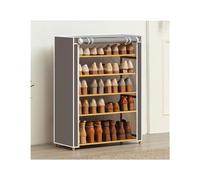 NTIYOU Étagères à Chaussures Étagère à Chaussures Portable à 6 Niveaux, étagère à Chaussures autoportante, Tour d'armoire, Organisateur de Rangement avec Non-tissé Porte d'entrée(Grey)