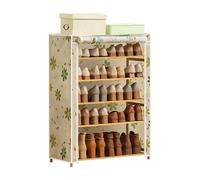 NTIYOU Étagères à Chaussures Étagère à Chaussures Portable à 6 Niveaux, étagère à Chaussures autoportante, Tour d'armoire, Organisateur de Rangement avec Non-tissé Porte d'entrée(Yellow)