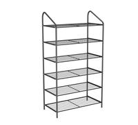 NTIYOU Étagères à Chaussures Étagère de Rangement de Chaussures en métal de Grande capacité, for Salon, vestiaire et Couloir, Organisateur de Chaussures Porte d'entrée(Black,65 * 26 * 45cm)