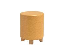 NTIYOU Petit tabouret bas en bois portable rond multifonction pour changer de chaussures (jaune, taille L)