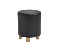 NTIYOU Petit tabouret bas en bois portable rond multifonction pour changer de chaussures (noir, taille S)