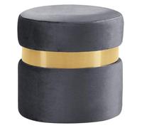 NTIYOU Repose-pieds en bois rembourré avec housse amovible aspect flanelle (gris)