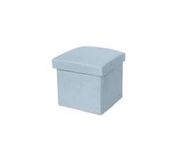NTIYOU Repose-pieds multifonction en lin - Ottomane de rangement pliable - Tabouret créatif - Bleu clair
