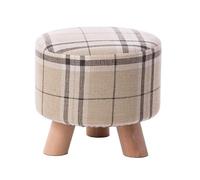 NTIYOU Tabouret Repose-Pieds Rond créatif rembourré, Pouf, Changement de Chaussure, Petit Banc en Bois Massif, Repose-Pieds, Tabouret de canapé de Maquillage Salon