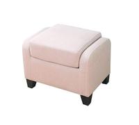 NTIYOU Tabouret Support carré en Bois, Repose-Pieds rembourré, Pouf, Chaise, canapé, Housse en Tissu, 4 Pieds et Housse en Lin Amovible Salon