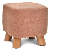 NTIYOU Tabouret Support carré en Bois, Repose-Pieds rembourré, Pouf, Chaise, Housse en Tissu, 4 Pieds, Housse en Lin Amovible (Vert) Salon(Red)