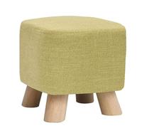 NTIYOU Tabouret Support carré en Bois, Repose-Pieds rembourré, Pouf, Chaise, Housse en Tissu, 4 Pieds, Housse en Lin Amovible (Vert) Salon(Green)