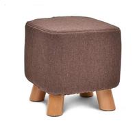 NTIYOU Tabouret Support carré en Bois, Repose-Pieds rembourré, Pouf, Chaise, Housse en Tissu, 4 Pieds, Housse en Lin Amovible (Vert) Salon(Brown)