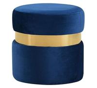 NTIYOU Tabouret Support en Bois Repose-Pieds rembourré Ottoman Pouf Chaise canapé Tabouret Housse en Tissu Amovible Aspect Flanelle (Bleu) Salon