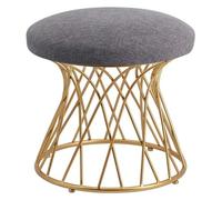 NTIYOU Tabouret Support en métal rembourré Repose-Pieds Pouf Pouf Chaise canapé Tabouret Housse en Tissu Amovible Aspect Flanelle (Gris foncé) Salon