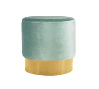 NTIYOU Tabouret Support Rond rembourré Repose-Pieds Ottoman Pouf Chaise canapé Tabouret Housse en Tissu Amovible Aspect Flanelle (Vert Clair) Salon