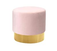 NTIYOU Tabouret Support Rond rembourré Repose-Pieds Ottoman Pouf Chaise canapé Tabouret Housse en Tissu Amovible Aspect Flanelle (Rose Clair) Salon
