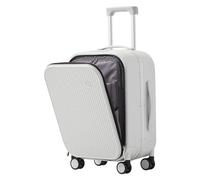 NTIYOU Valise Bagages à Main valises à roulettes Conception de Poche Avant Bagages for Voyage, Affaires, valises Portables Levier réglable Équipement de Voyage(White,18 inch)