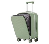 NTIYOU Valise Bagages à Main valises à roulettes Conception de Poche Avant Bagages for Voyage, Affaires, valises Portables Levier réglable Équipement de Voyage(Green,18 inch)