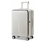 NTIYOU Valise Valises à roulettes Grande capacité, Bagage à Main, Poche latérale détachable, Design, Serrure à Combinaison TSA Équipement de Voyage(White,24 inches)