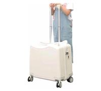 NTIYOU Valise Valises à roulettes Mignon Mode Bagages Grande capacité embarquement Bagage à Main résistant à l'usure Combinaison Serrure Valise Équipement de Voyage(White,43 * 41 * 21CM)