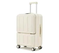 NTIYOU Valise Valises à roulettes Port de Chargement USB Bagages Extensible TSA Serrure à Combinaison Bagage à Main Cadre en Aluminium Équipement de Voyage(White,24inch)