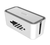 NTONPOWER Câble Boîte de Rangement, 310 x 138 x 130 mm, Anti-poussière, Antidérapant avec Support de Smartphones, Boîte pour Gérer Les Cordons de Vos écrans de Bureau, TV ou Ordinateur - Blanc
