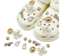 NTRUXZP 12pcs Accessoires de Fleur de Chaussure en Strass - Décorations de Chaussures DIY - Charmes de Chaussure pour Femmes - Accessoires de Chaussure pour Filles et Garçons