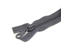 NTS Nähtechnik 1 fermeture Éclair à glissière plastique, chaîne de 5 mm, séparable, gris foncé, 80 cm