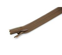 NTS Nähtechnik 1 fermeture éclair en plastique cachée - Spirale de 3 mm - Non séparable (marron, 45 cm)