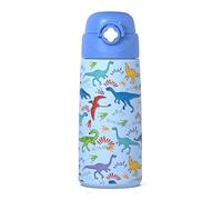 Ntswasd Gourde Isotherme Pour Enfant Avec Paille,acier Inoxydable - 500 Ml- Sans Bpa - Anti-fuite - Bouteille D'eau Isotherme Pour L'école, La Maternelle（Dinosaures）