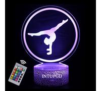NTUPGD 3D Lampe Gymnastique Nuit Lumière 16 Couleurs Changement USB Power Comme Décoration Football veilleuse pour Femmes Filles Adultes Enfants Bébé (Gymnastique)