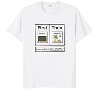 NTUSLFPG First Teach Then Beach I Am Earning A Break T Shirt Teacher Gift Short Sleeve 100% Cotton Soft T-Shirts Size White S