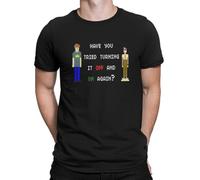 NTUSLFPG TV Play The It Crowd on and Off T Shirt Vintage Graphic Men's Tshirt O-Neck Black L