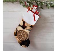 NTVOWPZO Chaussette de Noël avec bouchon de bouteille de vin personnalisé à suspendre - Grandes chaussettes de Noël super douces pour la famille - Décorations de Noël