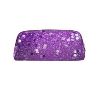 NTVOWPZO Grande trousse à crayons à paillettes violettes scintillantes pour le bureau, petite pochette à fermeture éclair pour crayons