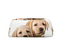 NTVOWPZO Grande trousse à crayons amusante avec motif chien labrador pour bureau, petite pochette à fermeture éclair pour crayons, Or, One Size, Trousse à crayons