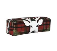 NTVOWPZO Grande trousse à crayons avec fermeture éclair pour crayons et notes de musique, Motif tartan à carreaux de Noël, Taille unique, Trousse à crayons