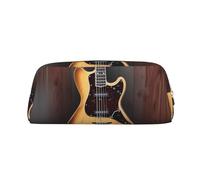 NTVOWPZO Grande trousse à crayons avec fermeture éclair pour le bureau - Grande trousse à crayons - Guitare - Instrument de musique, Or, One Size, Trousse à crayons