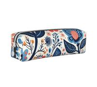 NTVOWPZO Grande trousse à crayons avec fleurs et feuilles violettes pour le bureau, petite pochette à fermeture éclair pour crayons, Art populaire fantaisiste, Taille unique, Trousse à crayons