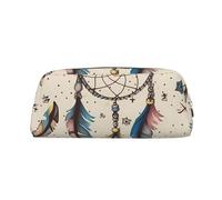 NTVOWPZO Grande trousse à crayons avec motif attrape-rêves et lune pour bureau, petite pochette à fermeture éclair pour crayons, Or, One Size, Trousse à crayons