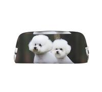 NTVOWPZO Grande trousse à crayons avec motif bichon frisé pour le bureau, petite pochette à fermeture éclair pour crayons