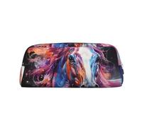NTVOWPZO Grande trousse à crayons avec motif cheval de rêve pour le bureau, petite pochette à fermeture éclair pour crayons