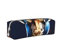 NTVOWPZO Grande trousse à crayons avec motif chevaux au coucher du soleil - Petite pochette à fermeture éclair pour crayons, Girafe portant des écouteurs, Taille unique, Trousse à crayons