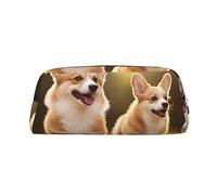 NTVOWPZO Grande trousse à crayons avec motif chien Corgi mignon pour le bureau Petite pochette à fermeture éclair pour crayons, Argent, One Size, Trousse à crayons