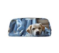 NTVOWPZO Grande trousse à crayons avec motif chien enveloppée dans une couverture pour le bureau, petite pochette à fermeture éclair pour crayons