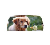 NTVOWPZO Grande trousse à crayons avec motif chien et canard pour le bureau, petite pochette à fermeture éclair pour crayons, Argent, One Size, Trousse à crayons