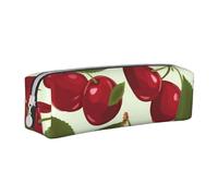 NTVOWPZO Grande trousse à crayons avec motif de flamants roses pour le bureau, petite pochette à fermeture éclair pour crayons, Fruits de cerise., Taille unique, Trousse à crayons